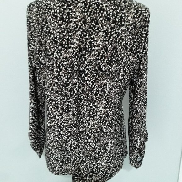 Anne Klein lovely colorful gold zipper neckline top size L - Picture 10 of 11